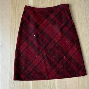 J. Crew Red and Black Plaid Pencil Skirtsize 6